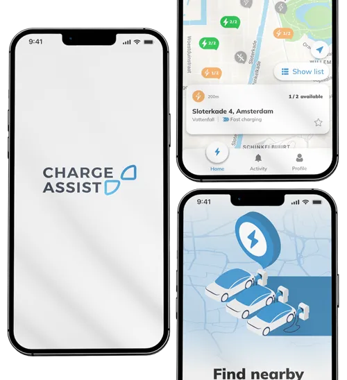 Charge Assist splash, map and onboarding screens