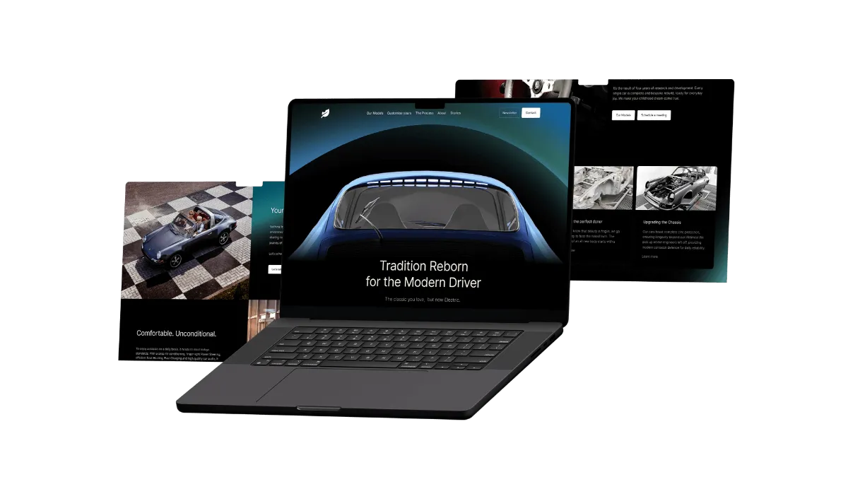 Voiture Extravert concept on a laptop